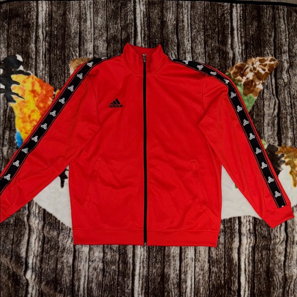 Adidas Red and Black Track Jacket
